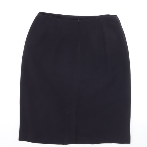 Benetton Women Black Knee Length Pencil Skirt Size 16