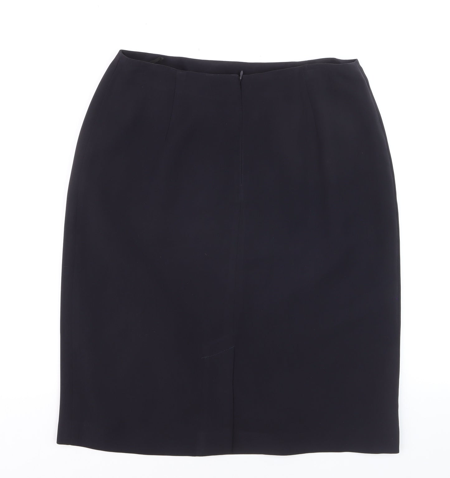 Benetton Women Black Knee Length Pencil Skirt Size 16