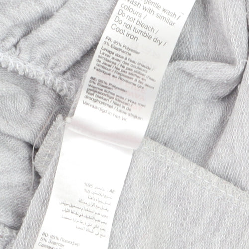 New Look Women Grey Long Sleeve Ruffle Hem Pullover Jumper Size S