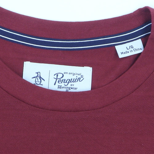 Original Penguin Men's Red Cotton Crew Neck T-Shirt Size L