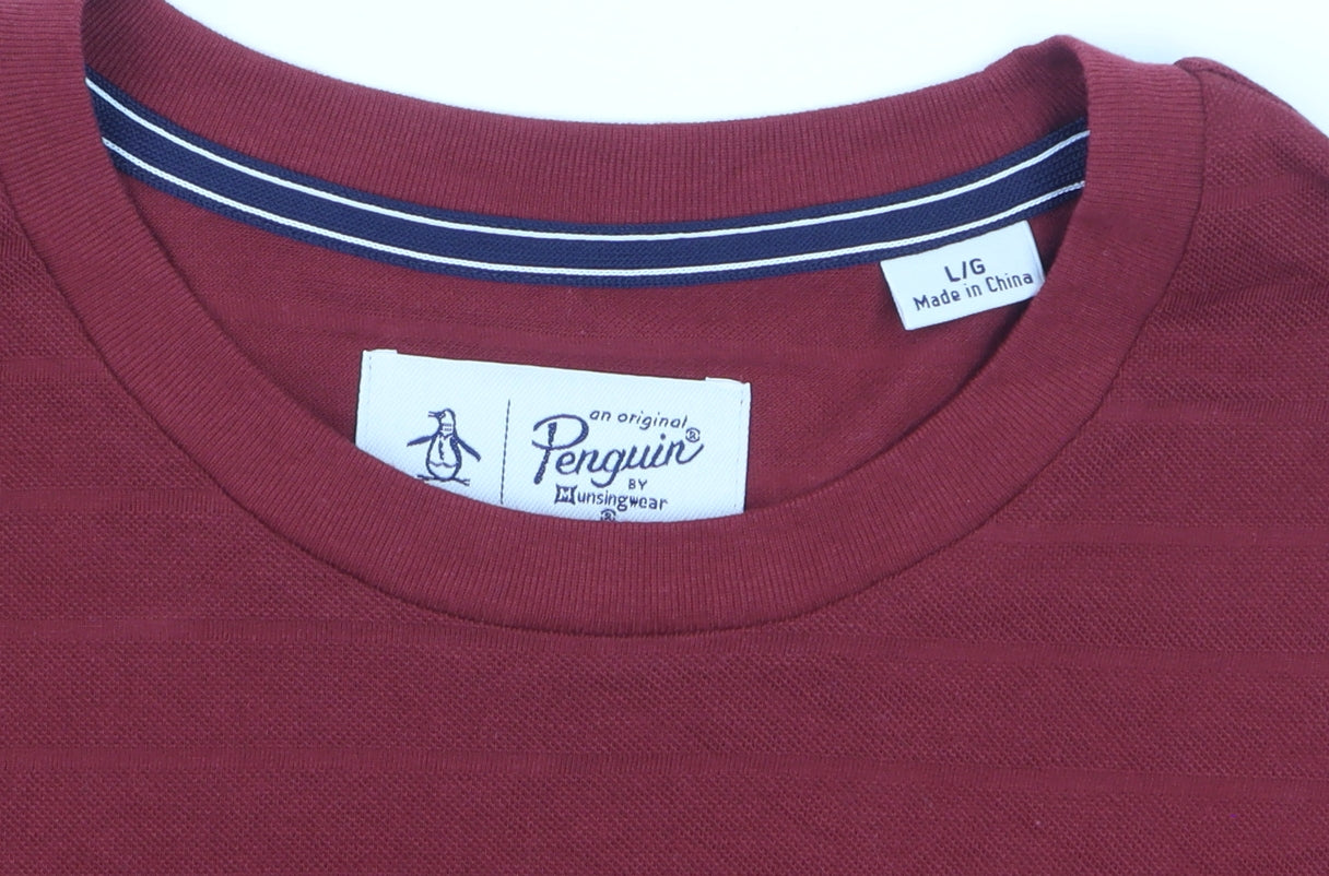 Original Penguin Men's Red Cotton Crew Neck T-Shirt Size L