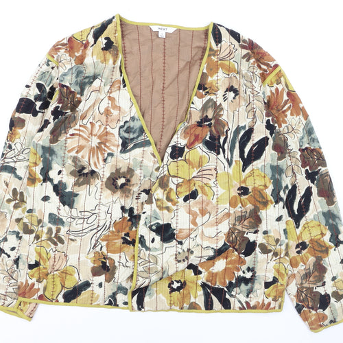 Next Women’s Multicoloured Floral Quilted Blazer Jacket Size S