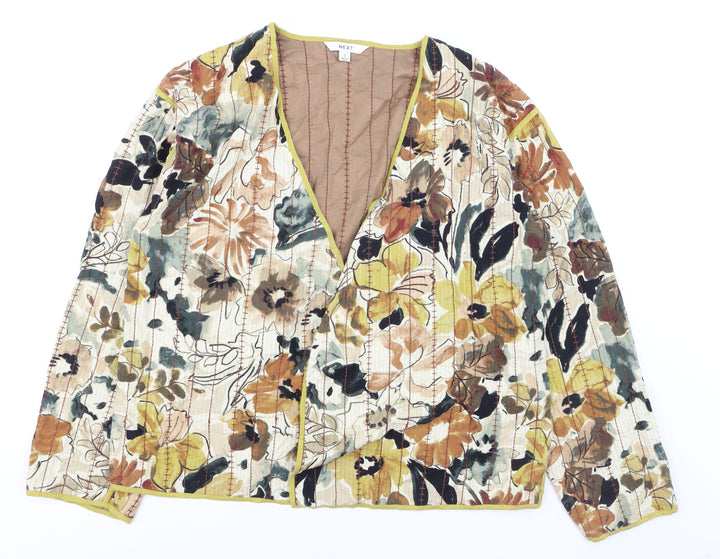 Next Women’s Multicoloured Floral Quilted Blazer Jacket Size S