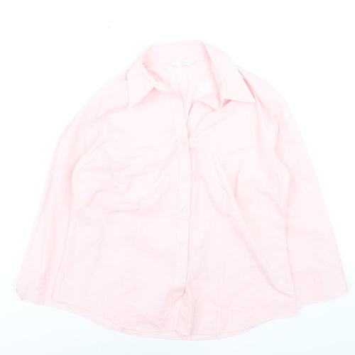 Marks and Spencer Women's Pale Pink Button-Up Shirt UK 14