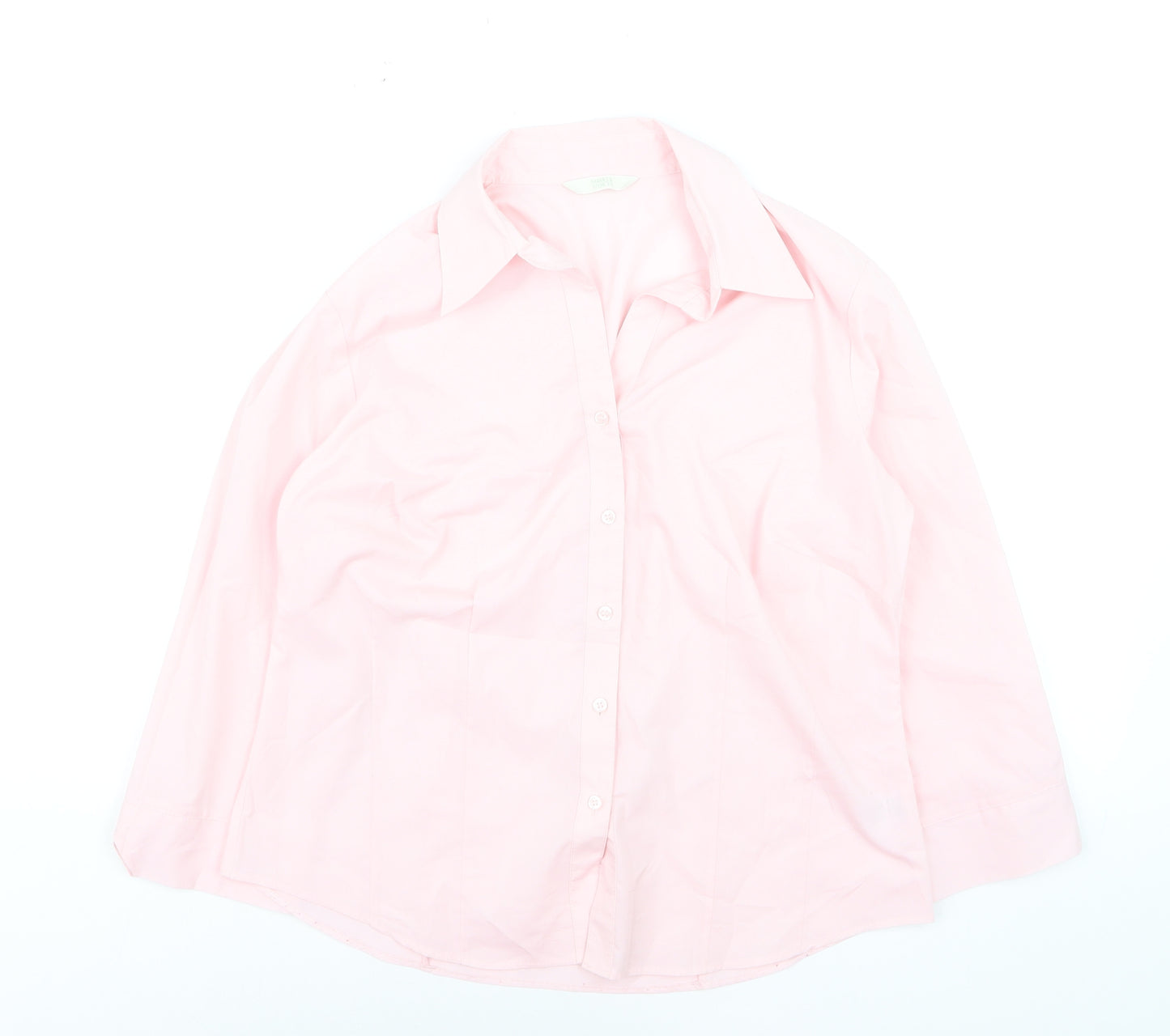 Marks and Spencer Women's Pale Pink Button-Up Shirt UK 14