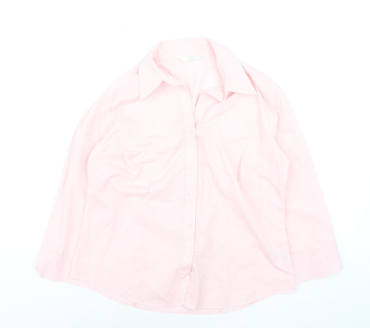 Marks and Spencer Women's Pale Pink Button-Up Shirt UK 14
