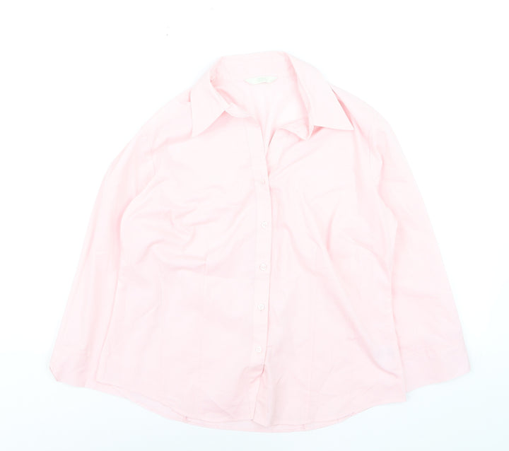 Marks and Spencer Women's Pale Pink Button-Up Shirt UK 14