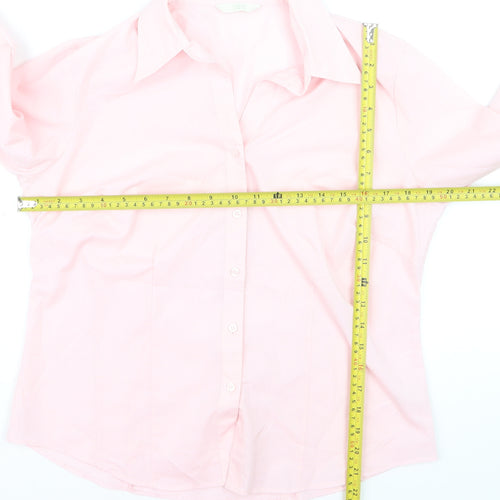 Marks and Spencer Women's Pale Pink Button-Up Shirt UK 14