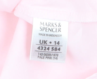 Marks and Spencer Women's Pale Pink Button-Up Shirt UK 14