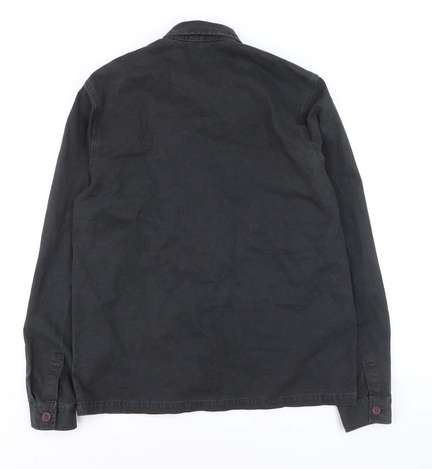 Superdry Men's Black Utility Wear Button-Up Cotton Shirt M