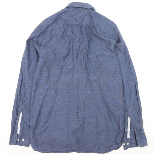 Tommy Hilfiger Men's Blue Slim Fit Button-Down Long Sleeve Shirt Size M