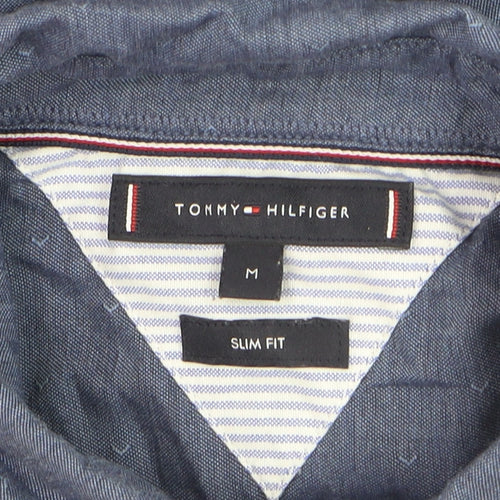 Tommy Hilfiger Men's Blue Slim Fit Button-Down Long Sleeve Shirt Size M