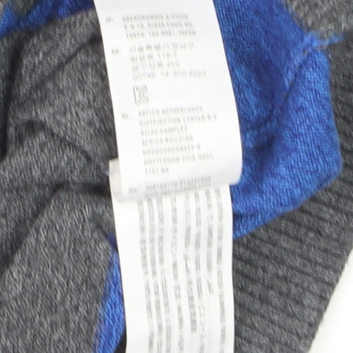 Hollister Men’s Blue Grey Striped Crew Neck Pullover Jumper M