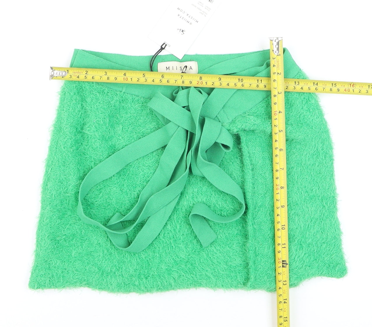 Miista Women Green Short Wrap Knit Skirt Size S
