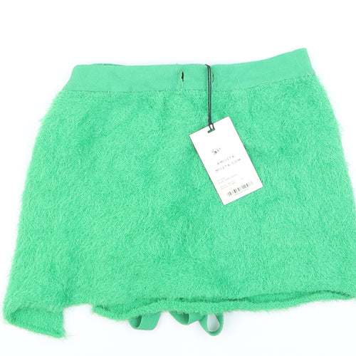 Miista Women Green Short Wrap Knit Skirt Size S