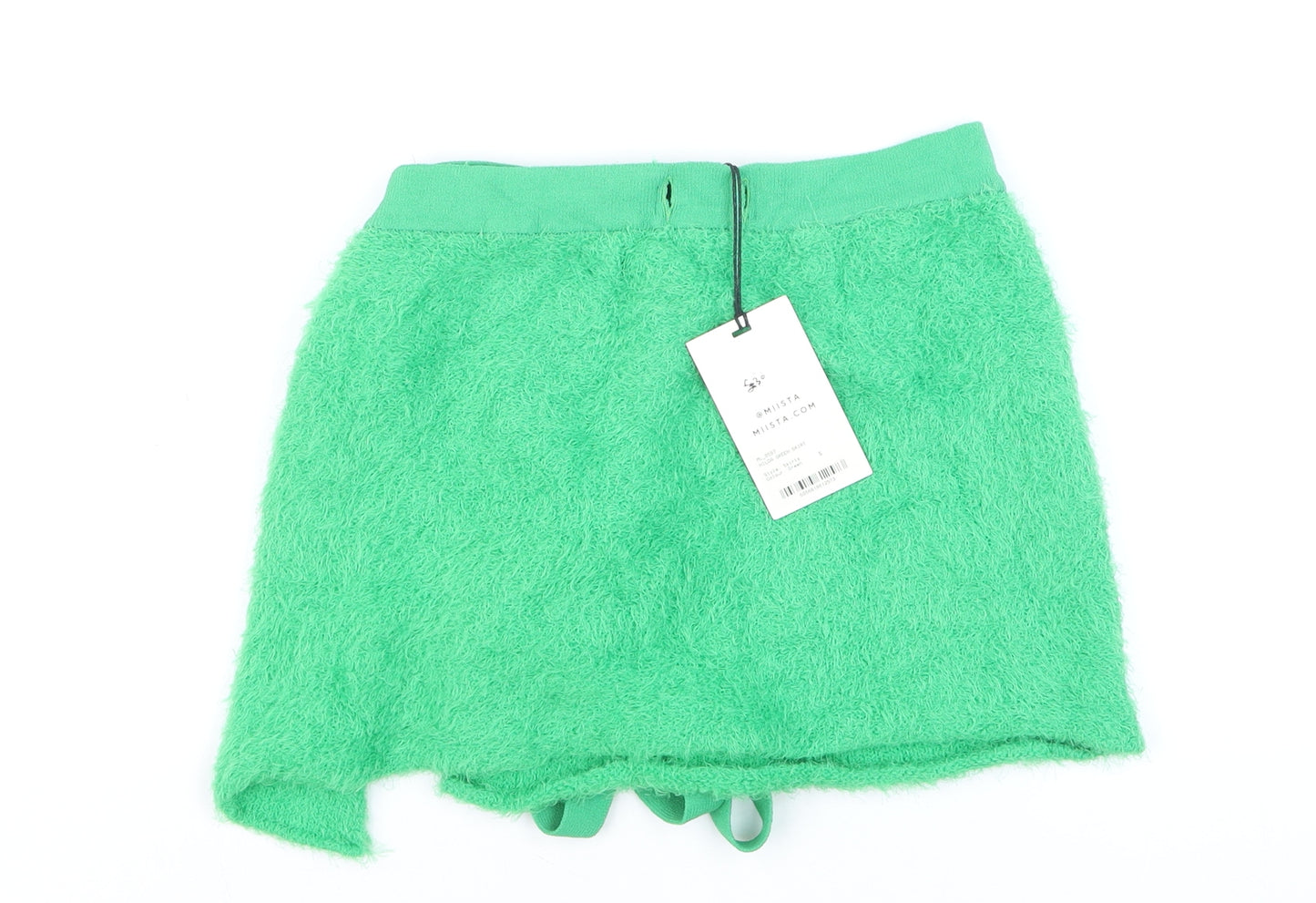 Miista Women Green Short Wrap Knit Skirt Size S