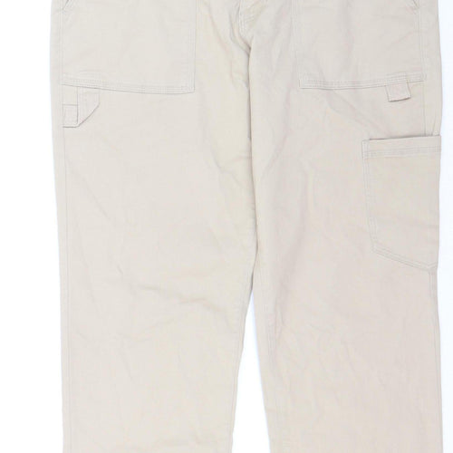 H&M Women Beige Straight Cargo Pocket Jeans Size 12