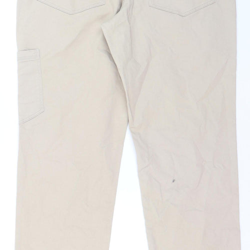 H&M Women Beige Straight Cargo Pocket Jeans Size 12