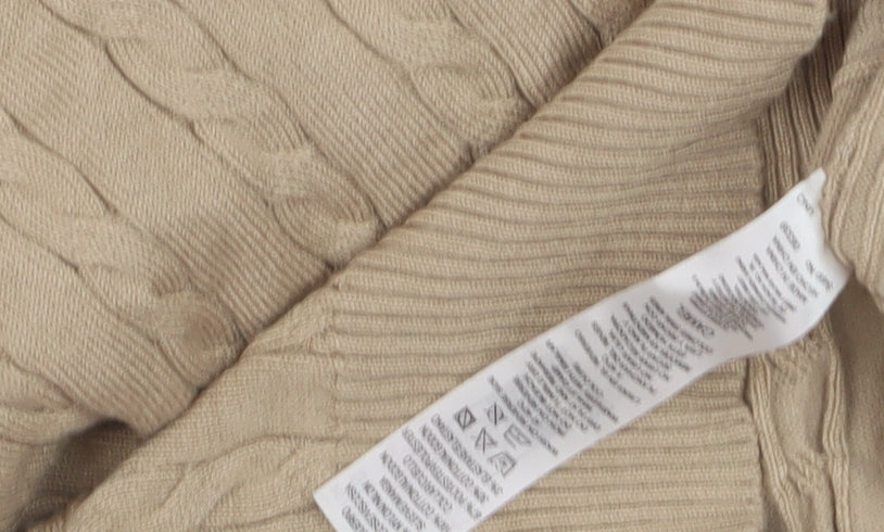 Dunnes Women Beige Cable-Knit Sleeveless Vest Jumper Size S