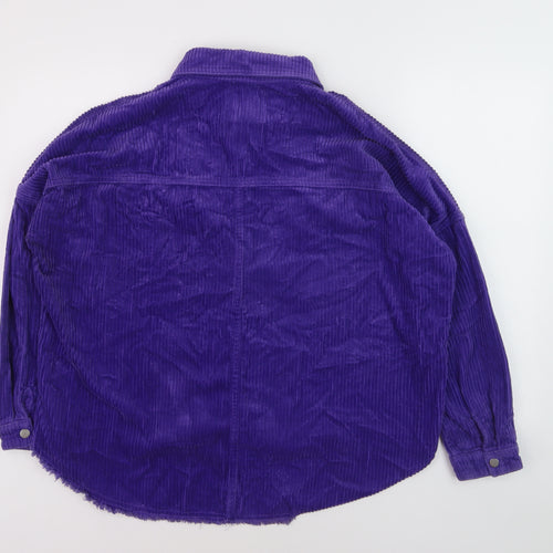 Zara Women's Purple Corduroy Button-Up Shirt Size 12