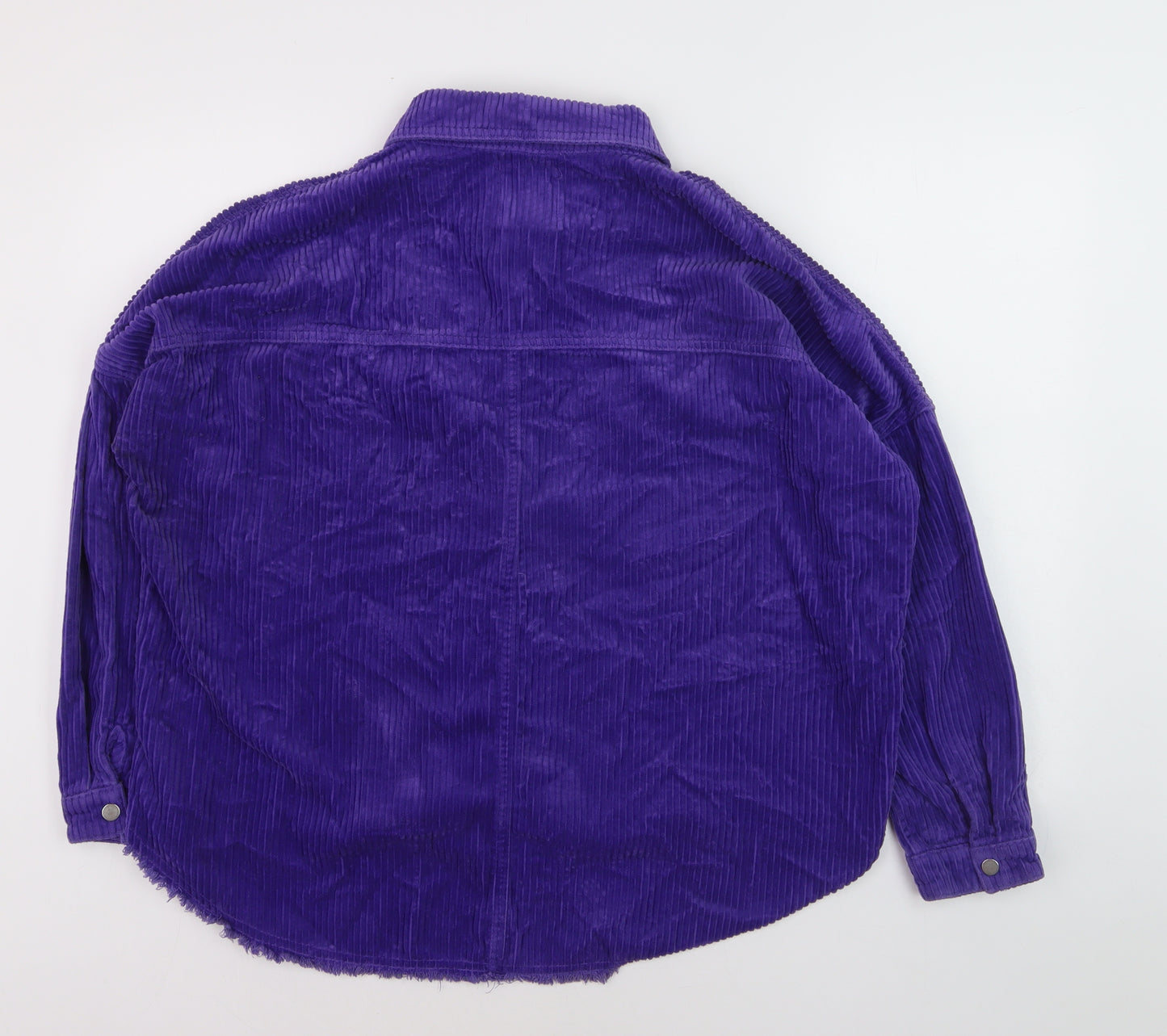 Zara Women's Purple Corduroy Button-Up Shirt Size 12