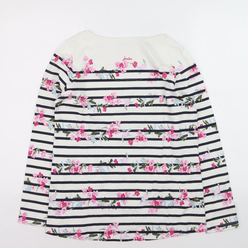 Joules Womens Multicoloured Floral Striped Long Sleeve Cotton T-Shirt UK 12
