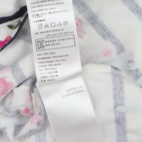 Joules Womens Multicoloured Floral Striped Long Sleeve Cotton T-Shirt UK 12