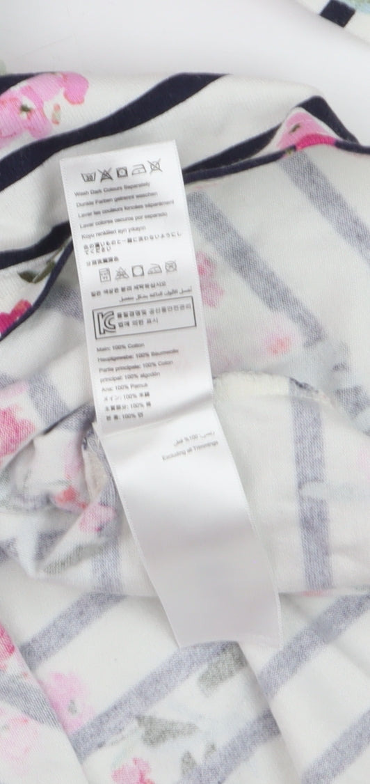 Joules Womens Multicoloured Floral Striped Long Sleeve Cotton T-Shirt UK 12