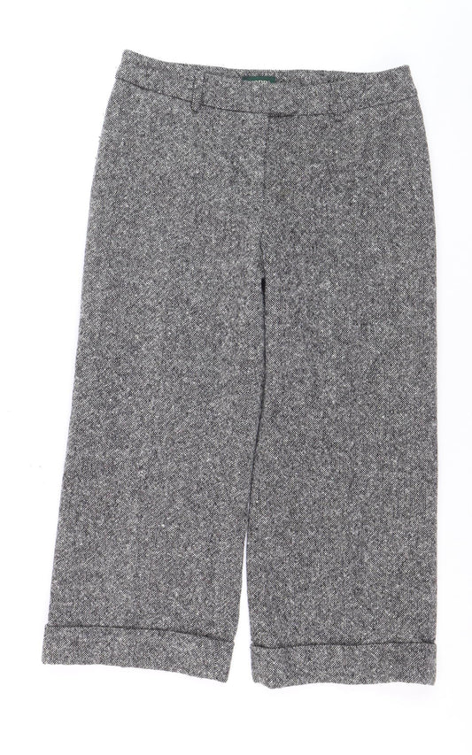 Hobbs Women’s Grey Wool Tweed Cropped Trousers Size 12