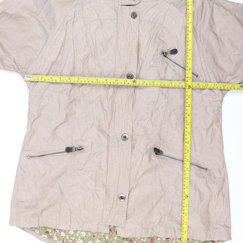 Savida Women's Beige Hooded Parka Jacket Size 18 Lined Lightweight