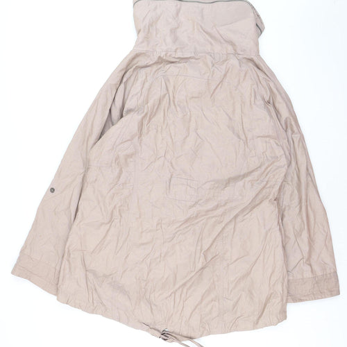 Savida Women's Beige Hooded Parka Jacket Size 18 Lined Lightweight