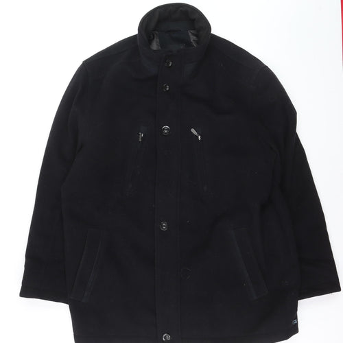 Jupiter Men's Black Mid-Length Polyester Overcoat Size 54 (44in)