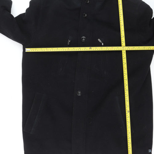 Jupiter Men's Black Mid-Length Polyester Overcoat Size 54 (44in)