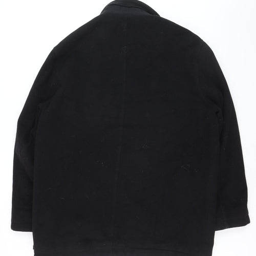 Jupiter Men's Black Mid-Length Polyester Overcoat Size 54 (44in)