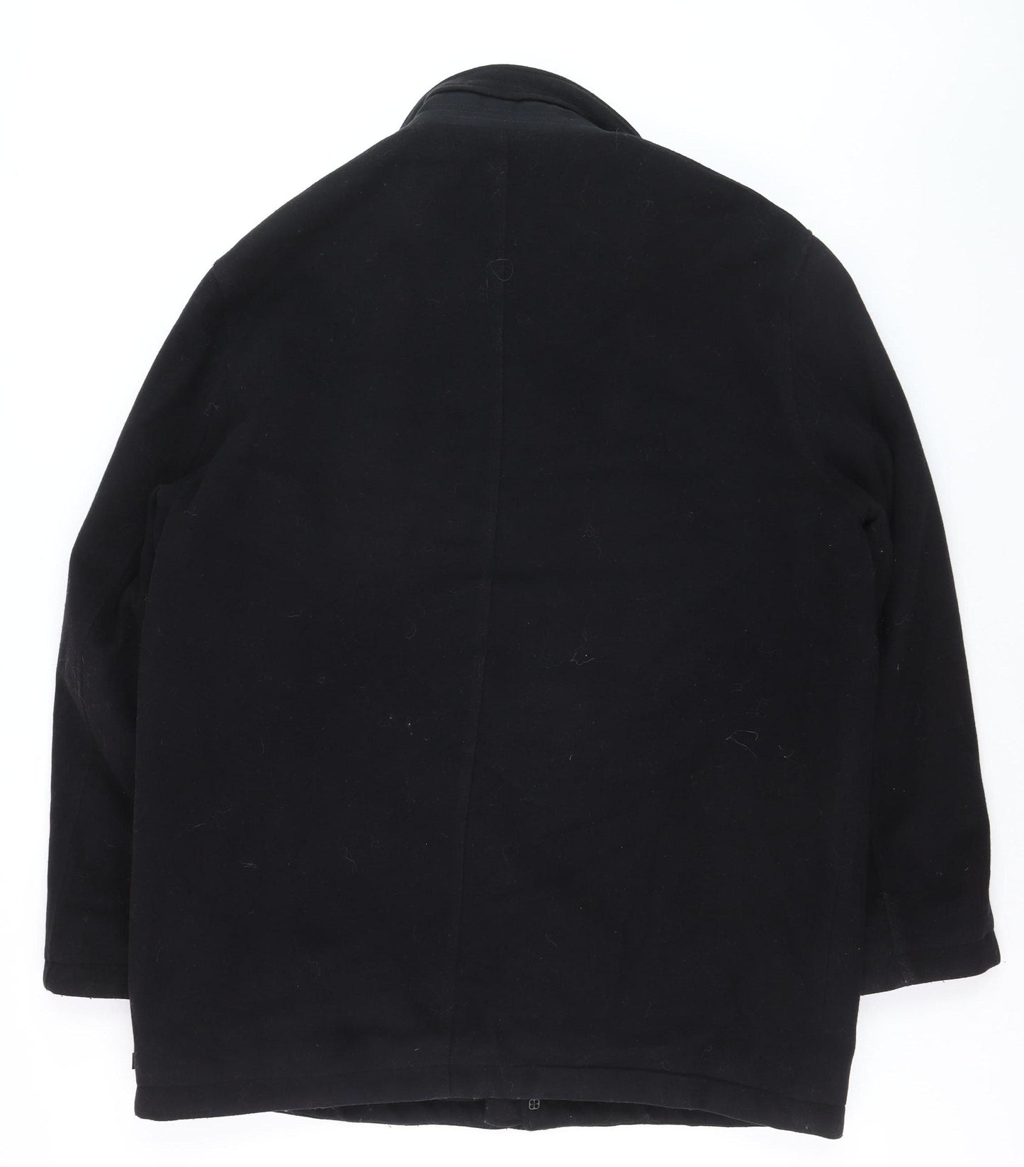 Jupiter Men's Black Mid-Length Polyester Overcoat Size 54 (44in)
