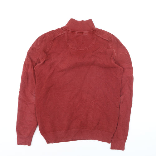 XV Kings Men's Red Cotton 1/2 Zip Knit Sweatshirt M