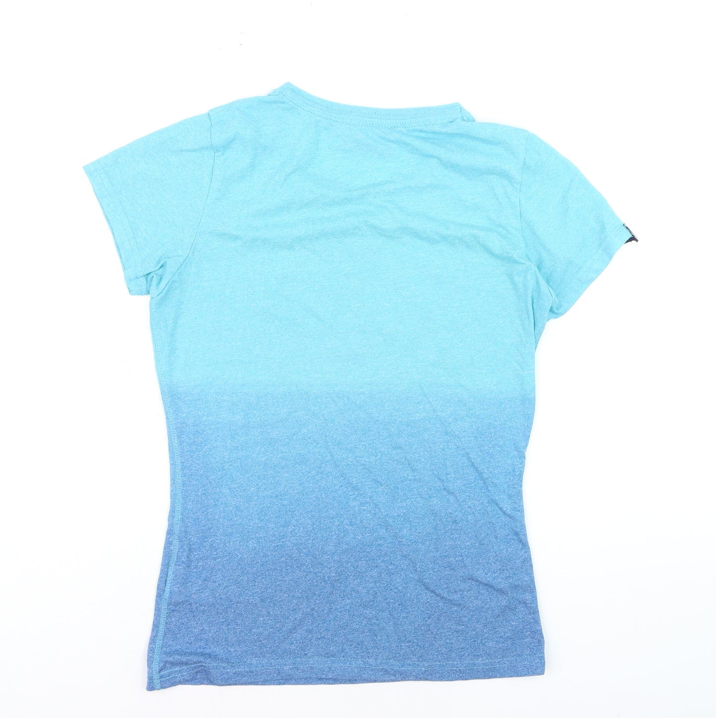 Superdry Womens Blue Gradient Logo Print T-Shirt Size M