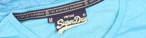 Superdry Womens Blue Gradient Logo Print T-Shirt Size M
