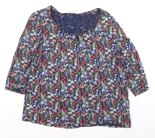 Seasalt Cornwall Women’s Multicoloured Floral Organic Cotton Tunic Top UK 18