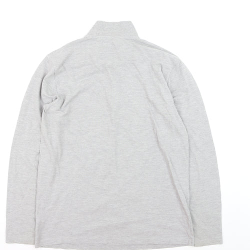 Next Men’s Grey Long Sleeve Polo Shirt XL Classic Fit