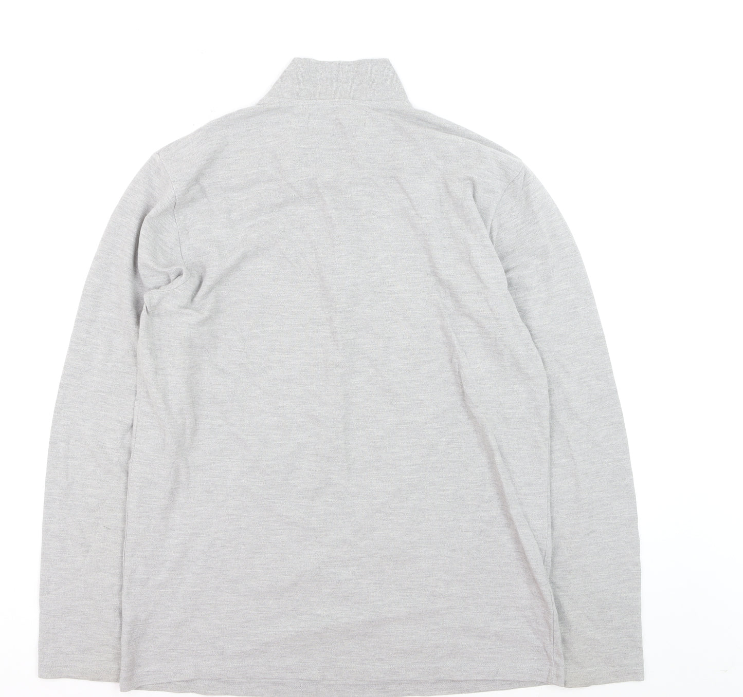 Next Men’s Grey Long Sleeve Polo Shirt XL Classic Fit