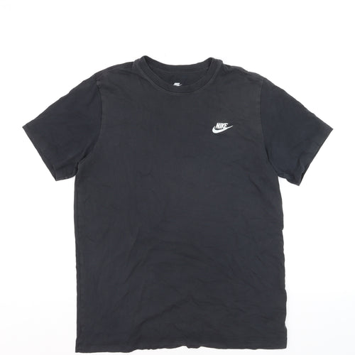 Nike Men's Black Cotton Crew Neck Short Sleeve T-Shirt Size M
