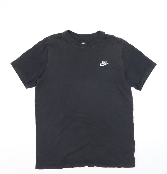 Nike Men's Black Cotton Crew Neck Short Sleeve T-Shirt Size M