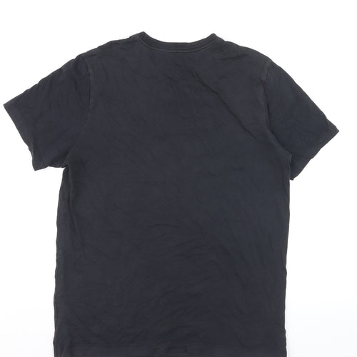 Nike Men's Black Cotton Crew Neck Short Sleeve T-Shirt Size M