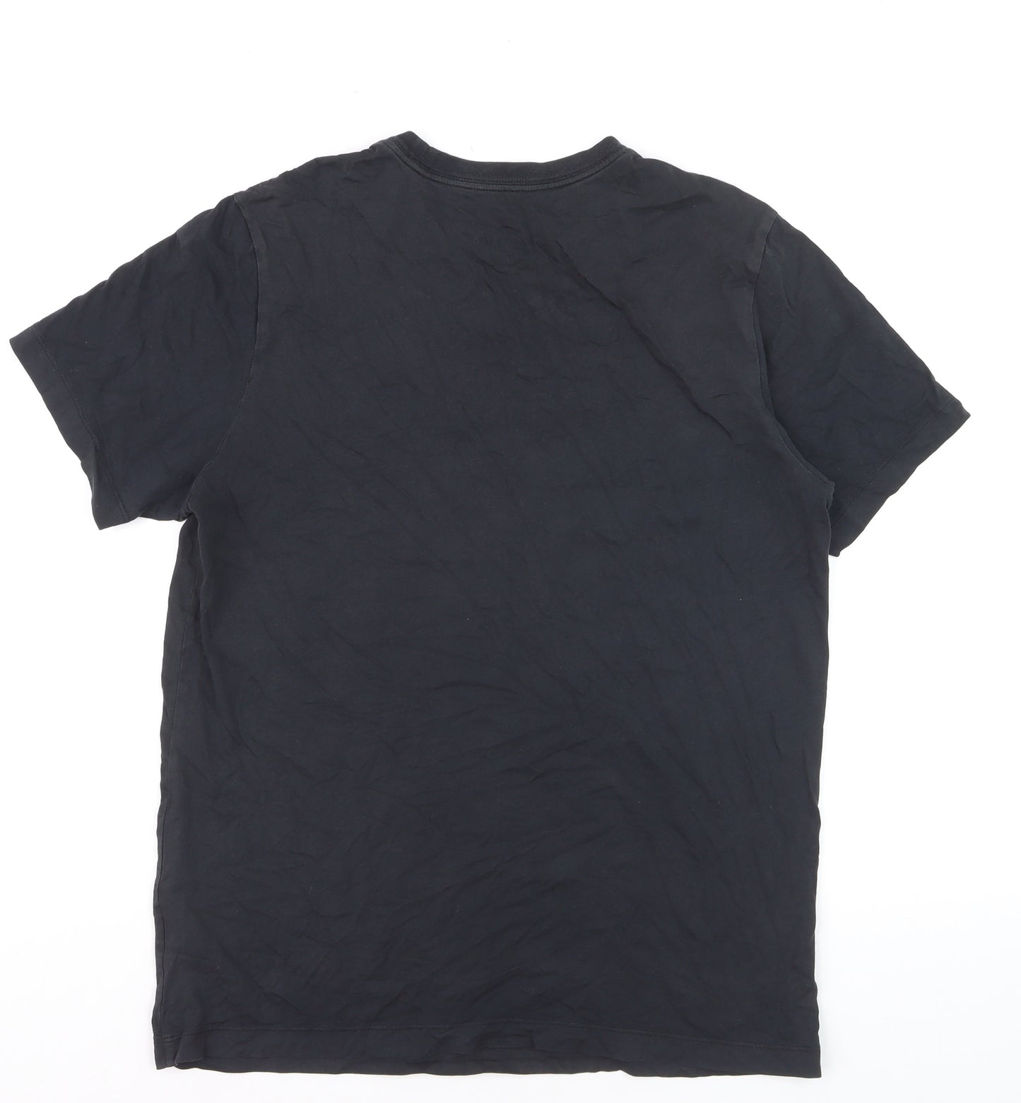 Nike Men's Black Cotton Crew Neck Short Sleeve T-Shirt Size M
