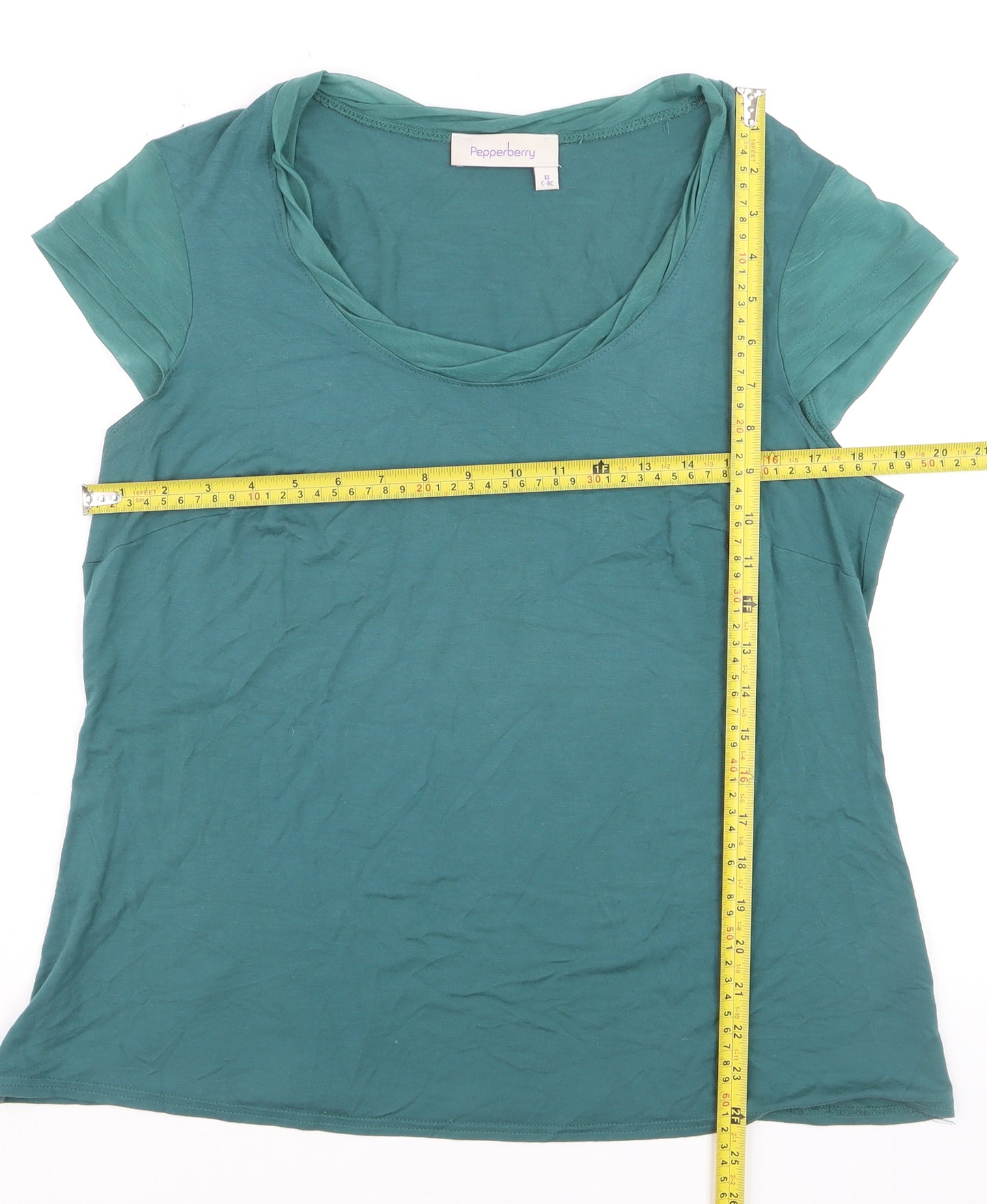 Pepperberry Women's Green Jersey T-Shirt Size 18
