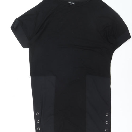 Warehouse Womens Black Short Sleeve Crew Neck Stretch T-Shirt S