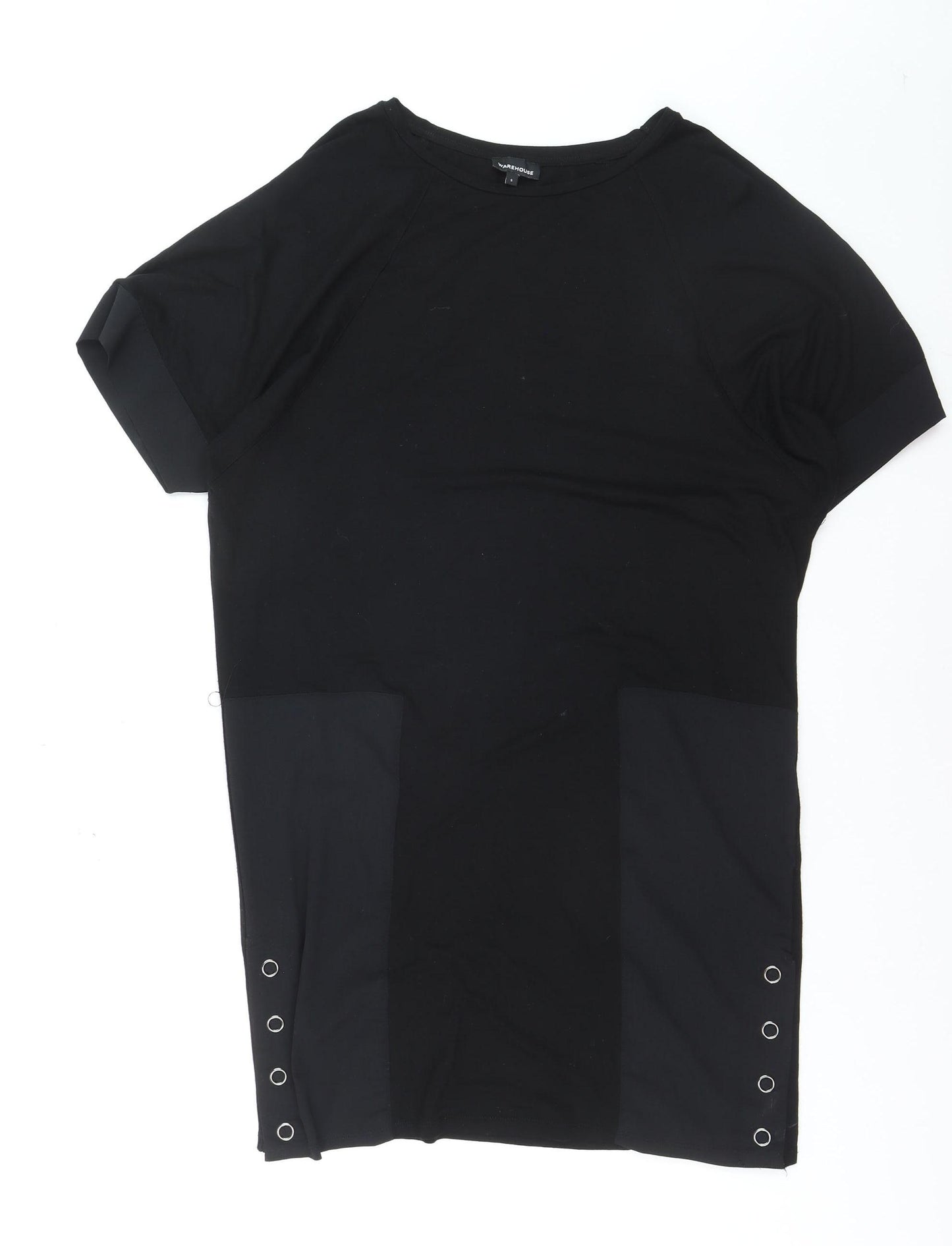 Warehouse Womens Black Short Sleeve Crew Neck Stretch T-Shirt S