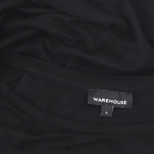 Warehouse Womens Black Short Sleeve Crew Neck Stretch T-Shirt S