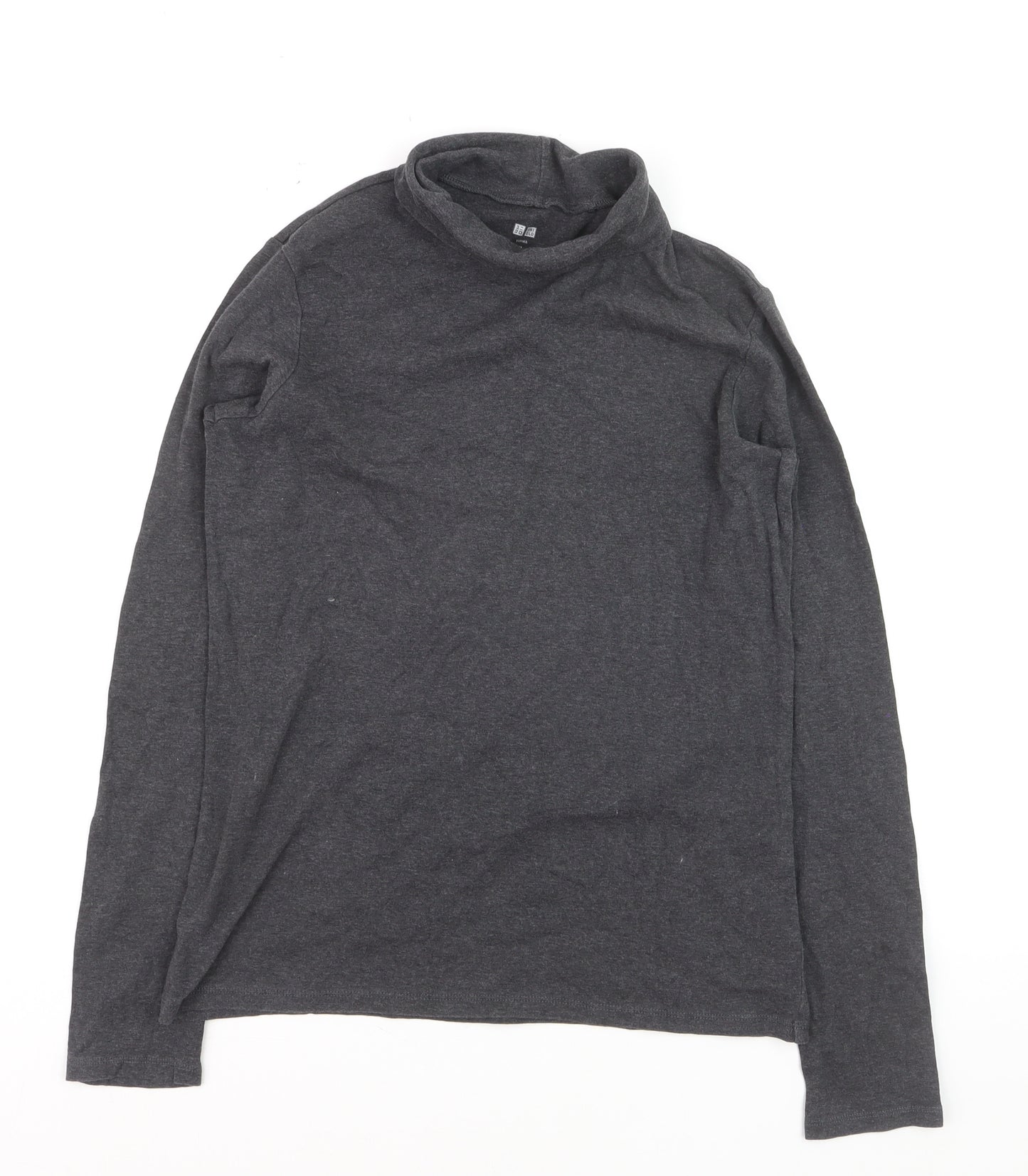 Uniqlo Women Grey Roll Neck Supima Cotton Long Sleeve Jumper M